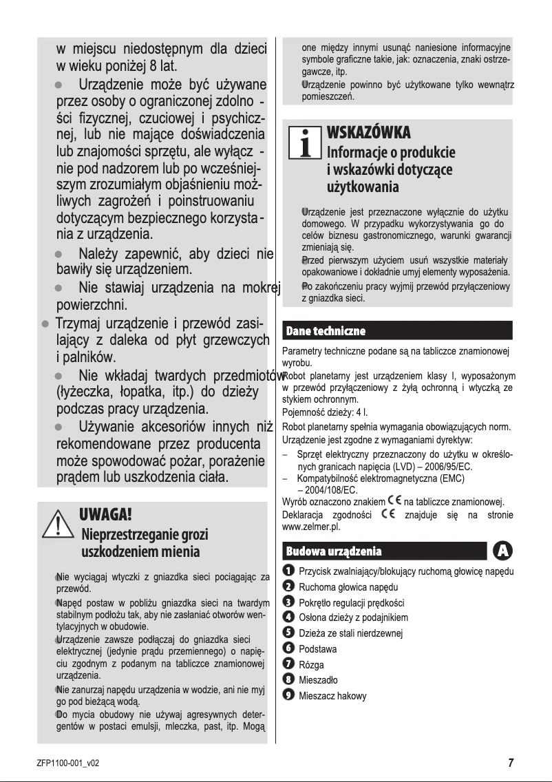 Image de la première page du manuel de l'appareil FP1100