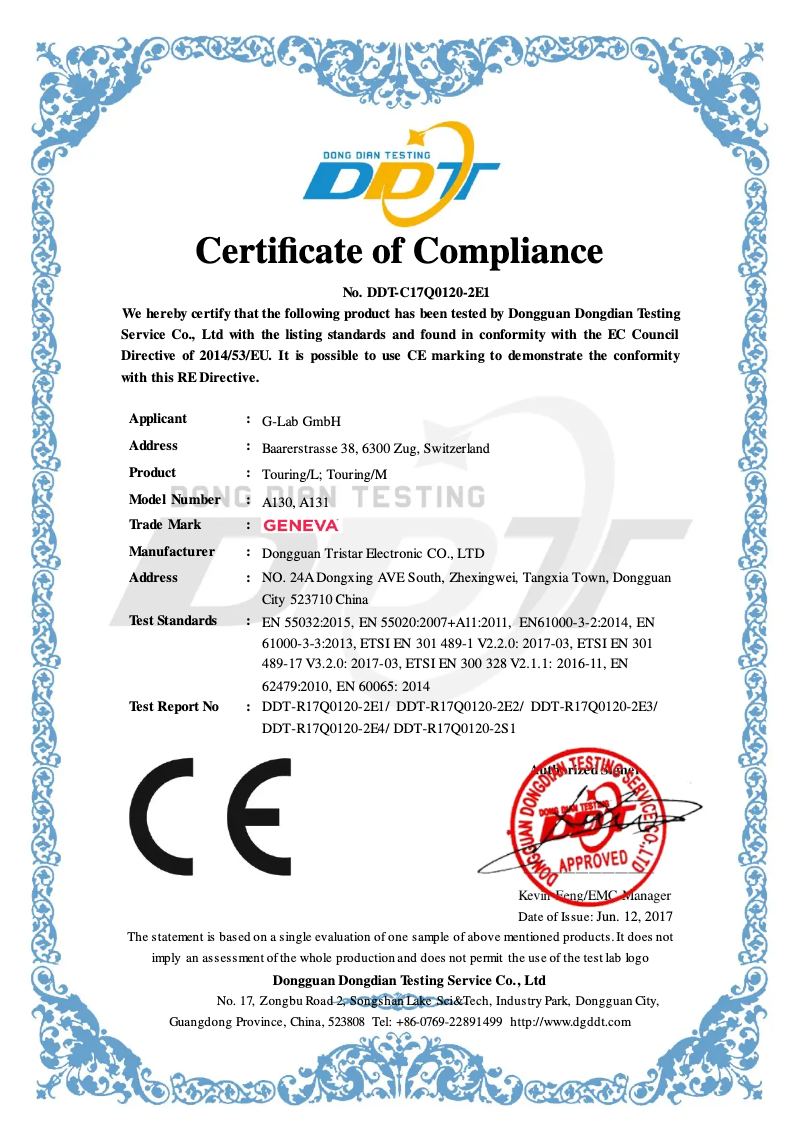 Page 1 de la notice Manuel utilisateur Geneva Touring/M