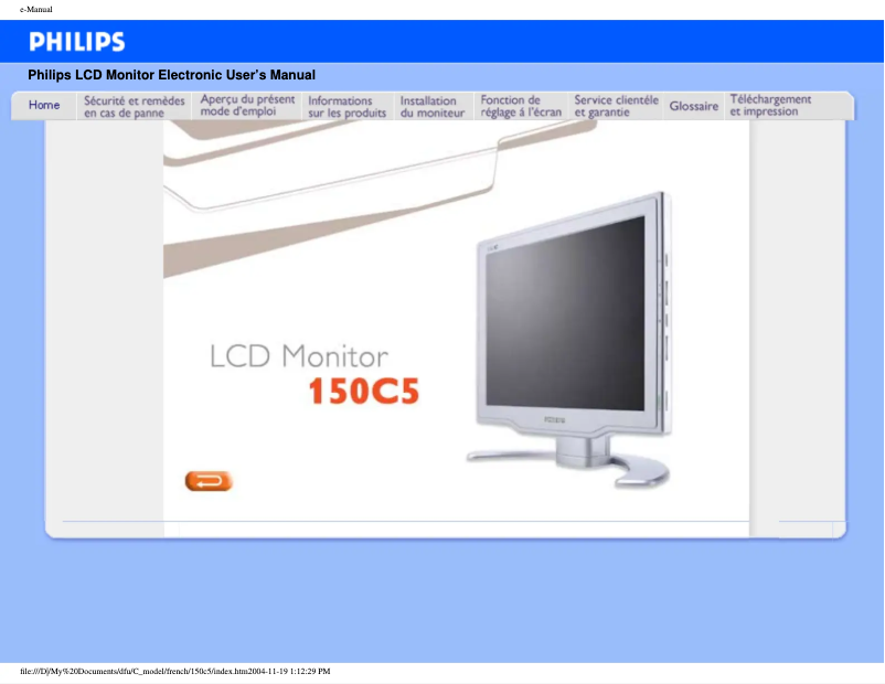 First page image of the manual for 150C5BS