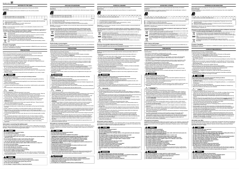 Page n°1 - Instructions de sécurité Kenwood NX-3300