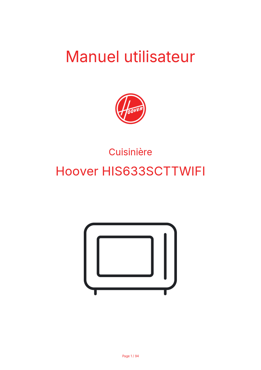 Image de la première page du manuel de l'appareil HIS633SCTTWIFI