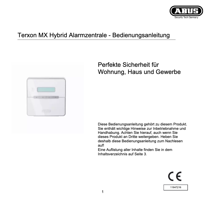 Page n°1 - Manuel utilisateur Abus FUBE50060