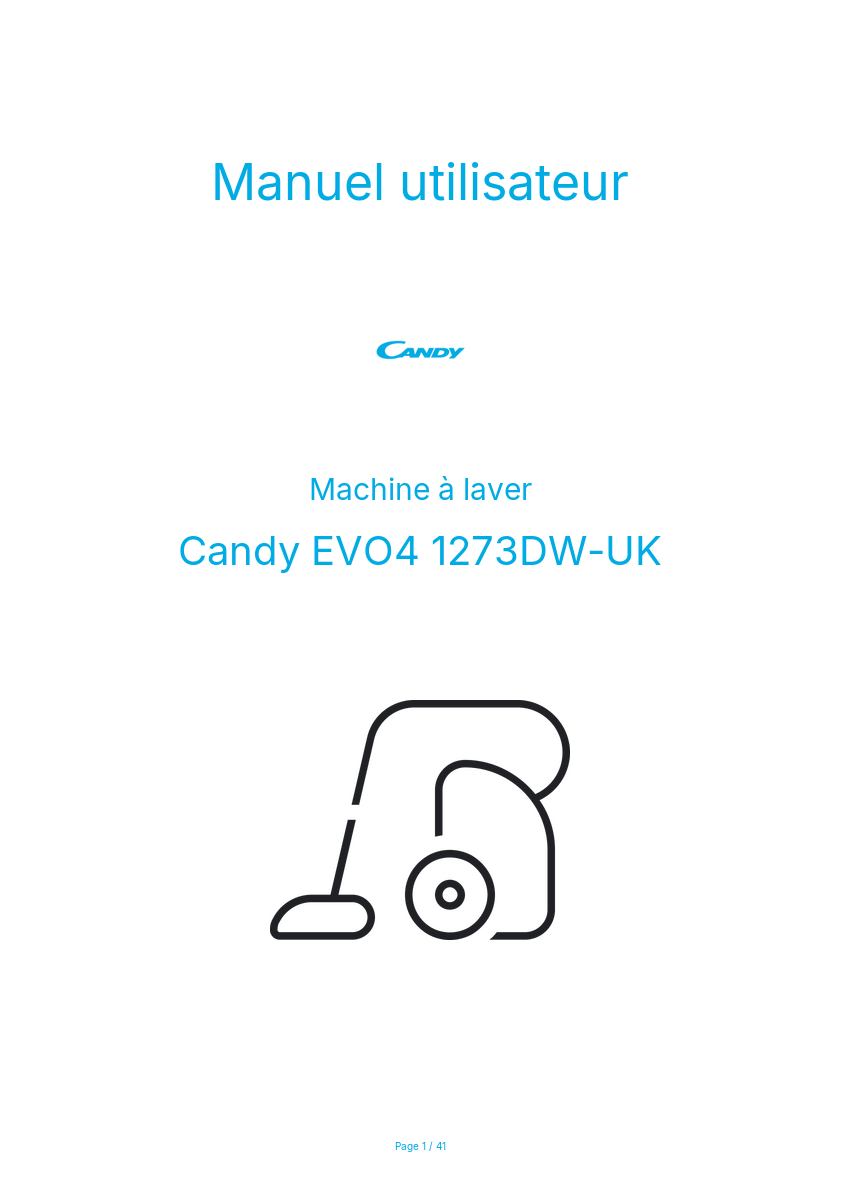Image de la première page du manuel de l'appareil EVO4 1273DW-UK
