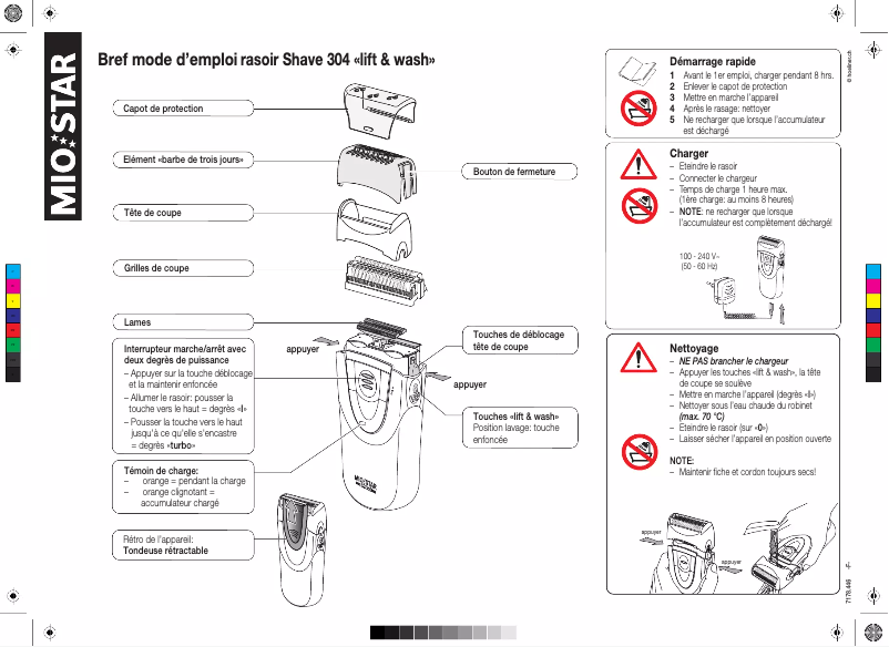 Image de la première page du manuel de l'appareil Shave 304 Lift & Wash