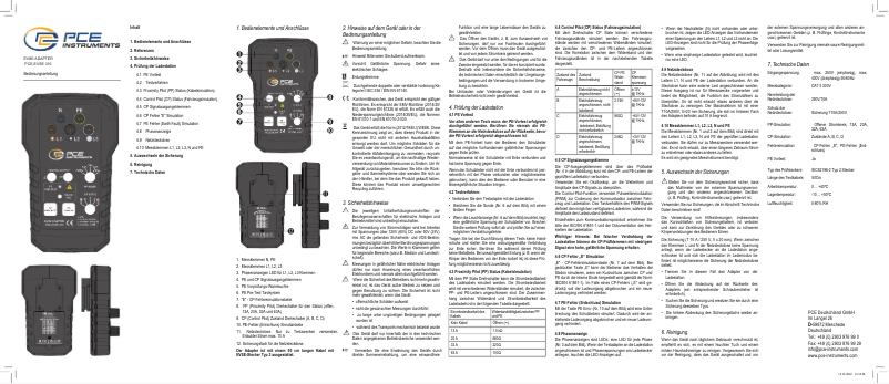 Page 1 de la notice Manuel utilisateur PCE Instruments PCE-EVSE 310