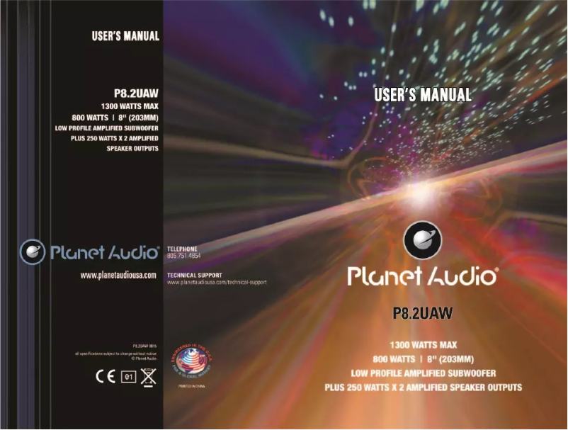 Page n°1 - Manuel utilisateur Planet Audio P8.2UAW