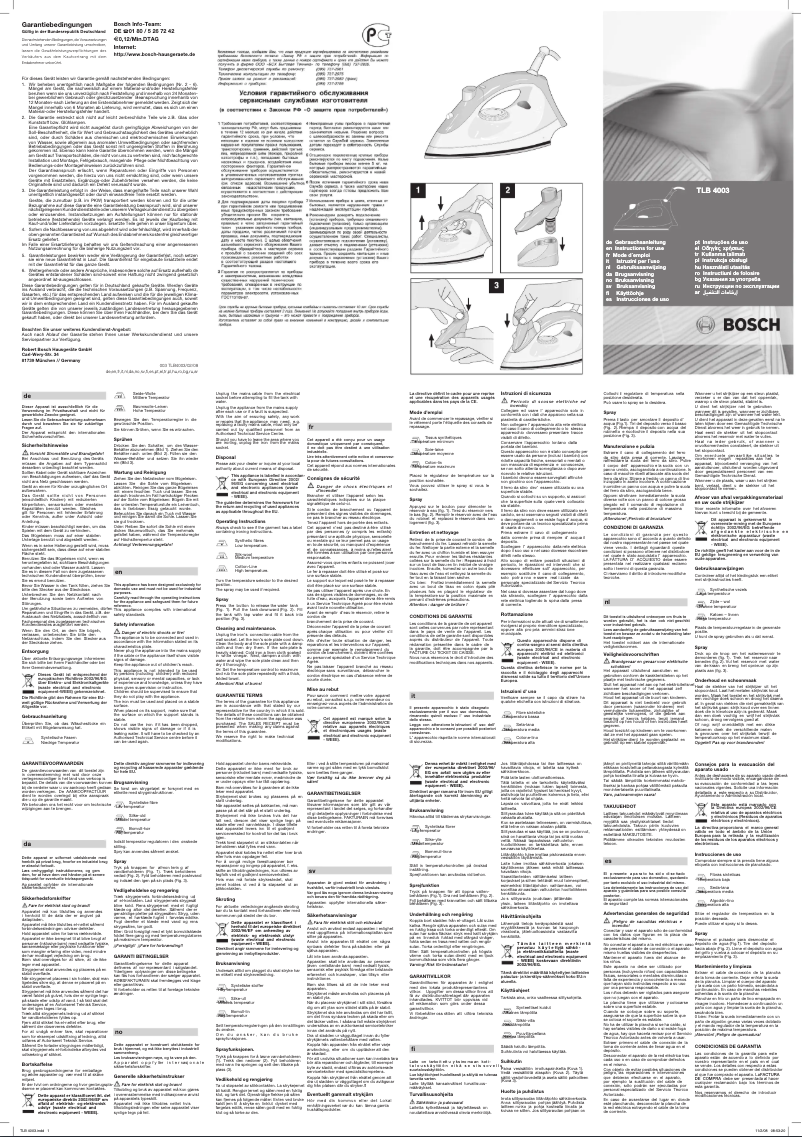Page 1 of the manual User Manual Bosch TLB4003