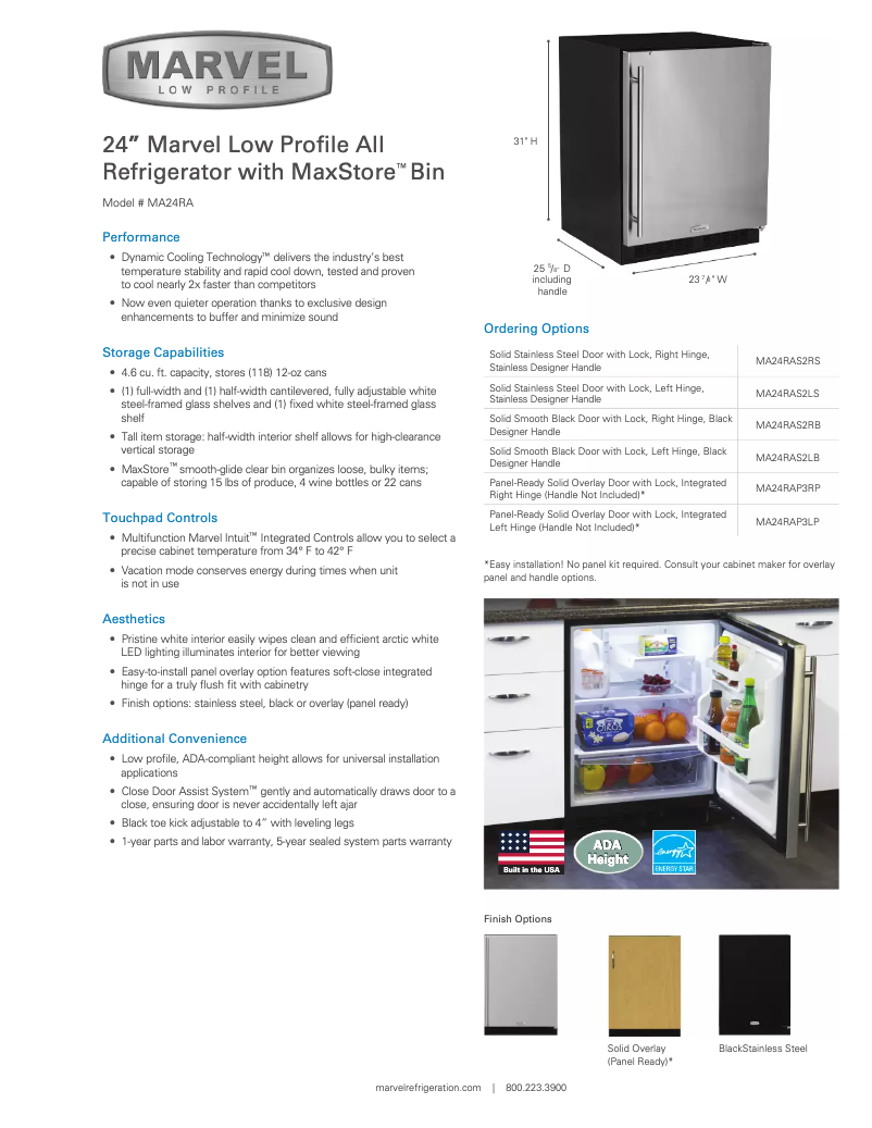 Page 1 de la notice Manuel utilisateur Marvel Professional MA24RA3L