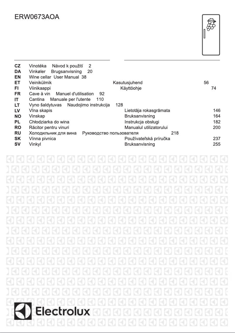 Page 1 de la notice Manuel utilisateur Electrolux ERW0673AOA