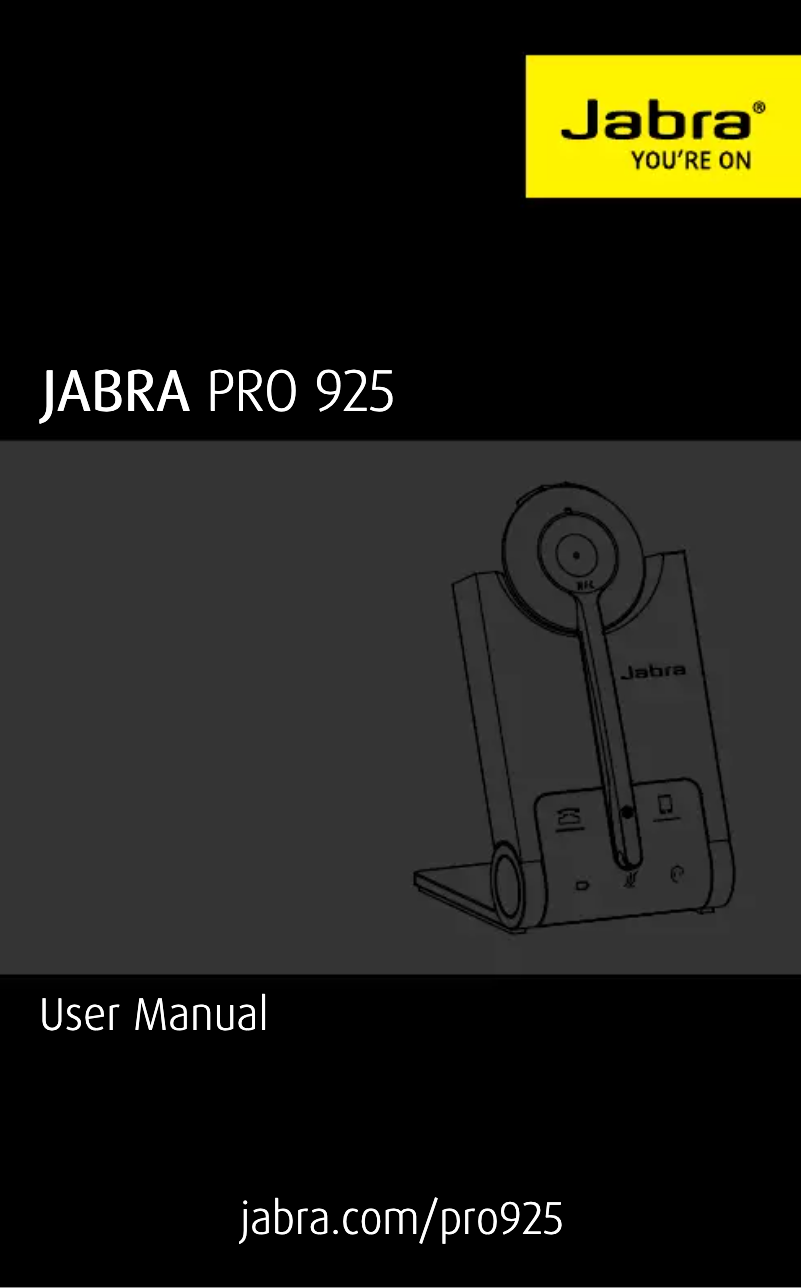 Page 1 de la notice Manuel utilisateur Jabra PRO 925 Dual Connectivity