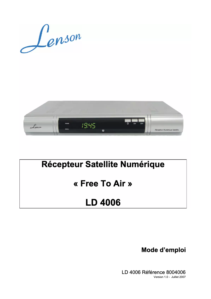 Imagen de la primera página del manual del dispositivo LD 4006