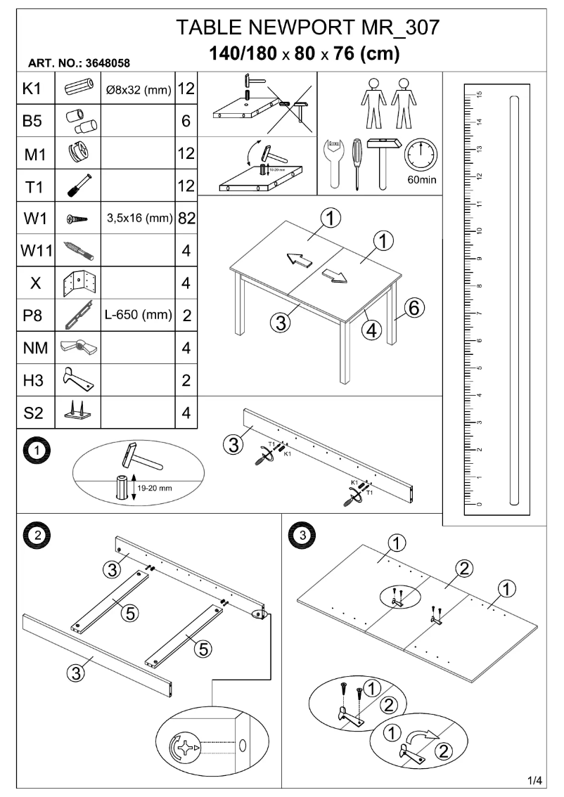 Page n°1 - Manuel utilisateur JYSK Gesten (80x140x76)