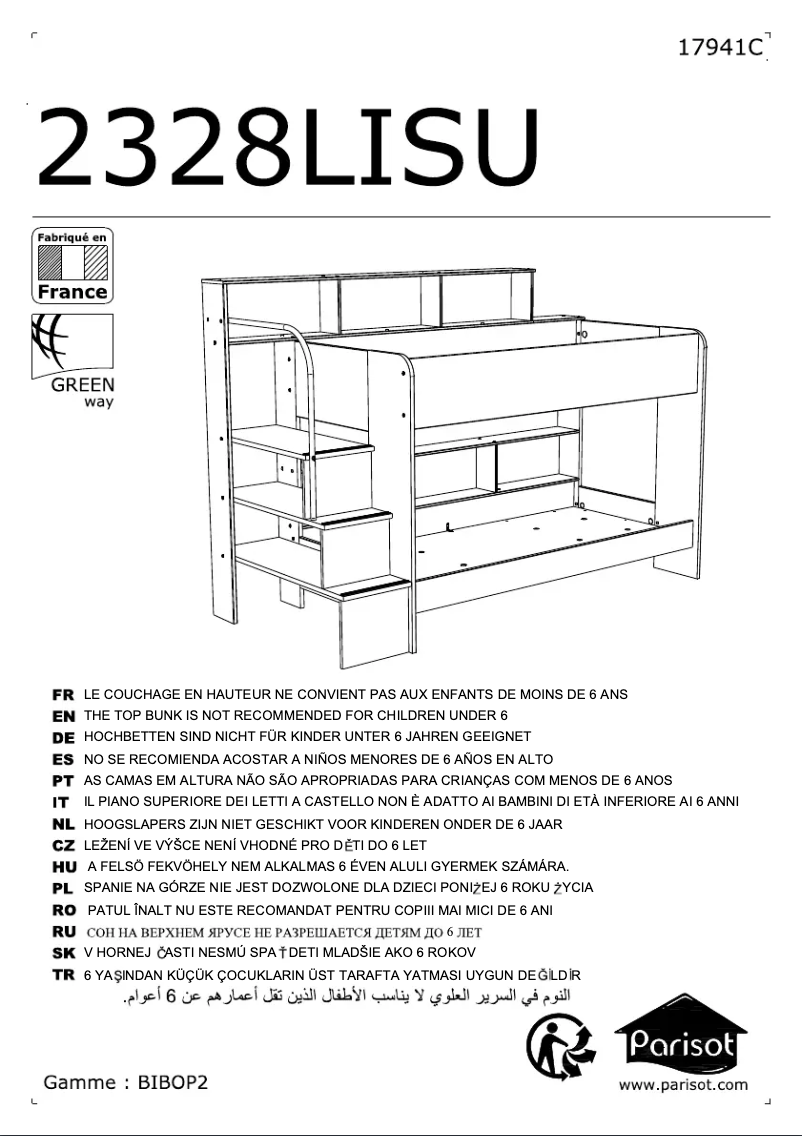 Page 1 de la notice Manuel utilisateur Parisot Bibop 2 2328LISU