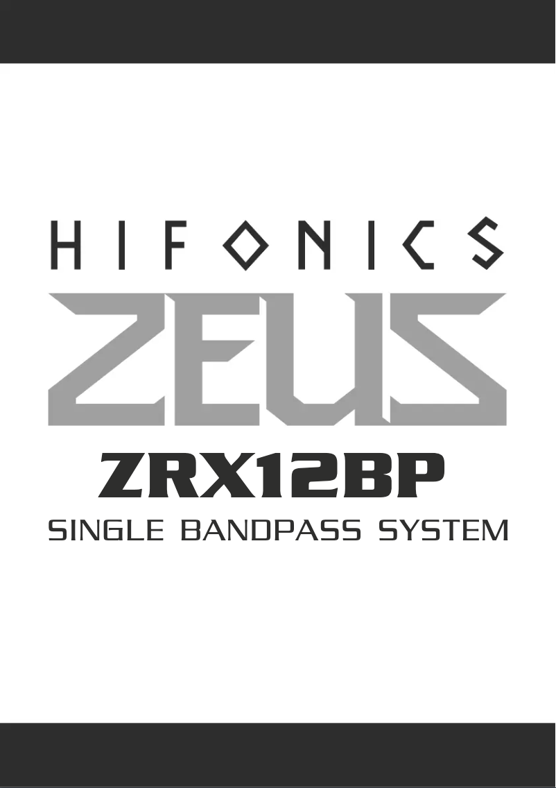 Page 1 de la notice Manuel utilisateur Hifonics Zeus ZRX12BP