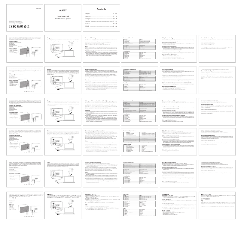 Page 1 de la notice Manuel utilisateur Aukey SK-M28