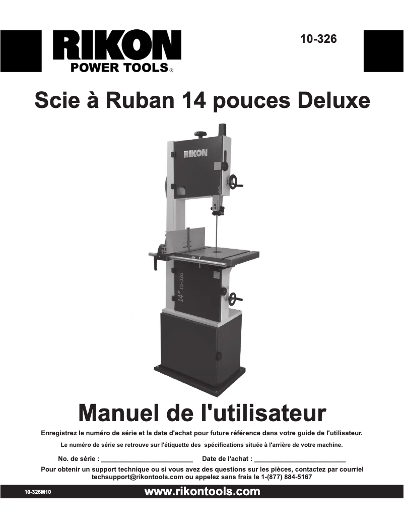 Page n°1 - Manuel utilisateur RIKON 10-326