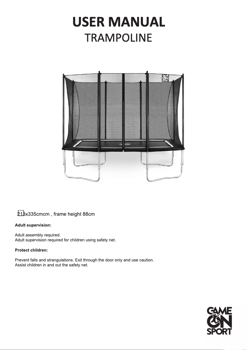 Page n°1 - Manuel utilisateur Game on Sport Trampoline