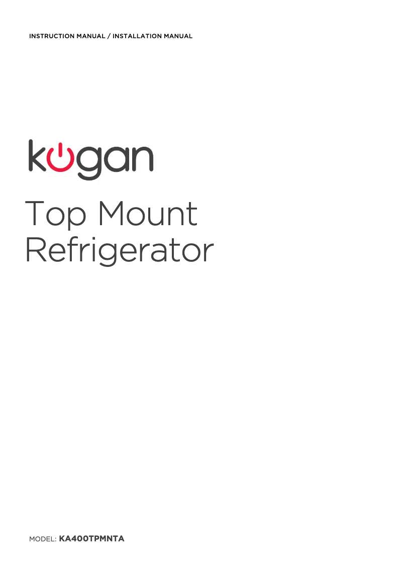 Page 1 de la notice Manuel utilisateur Kogan KA400TPMNTA