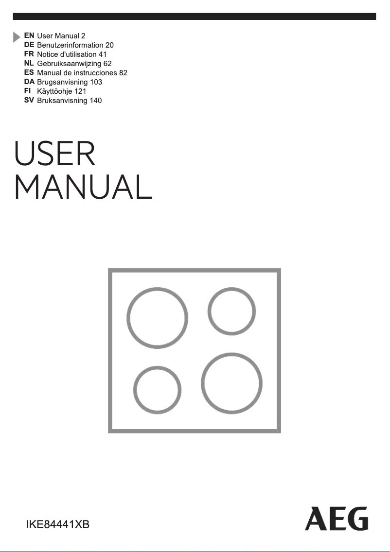 Page 1 de la notice Manuel utilisateur AEG IKE84441XB