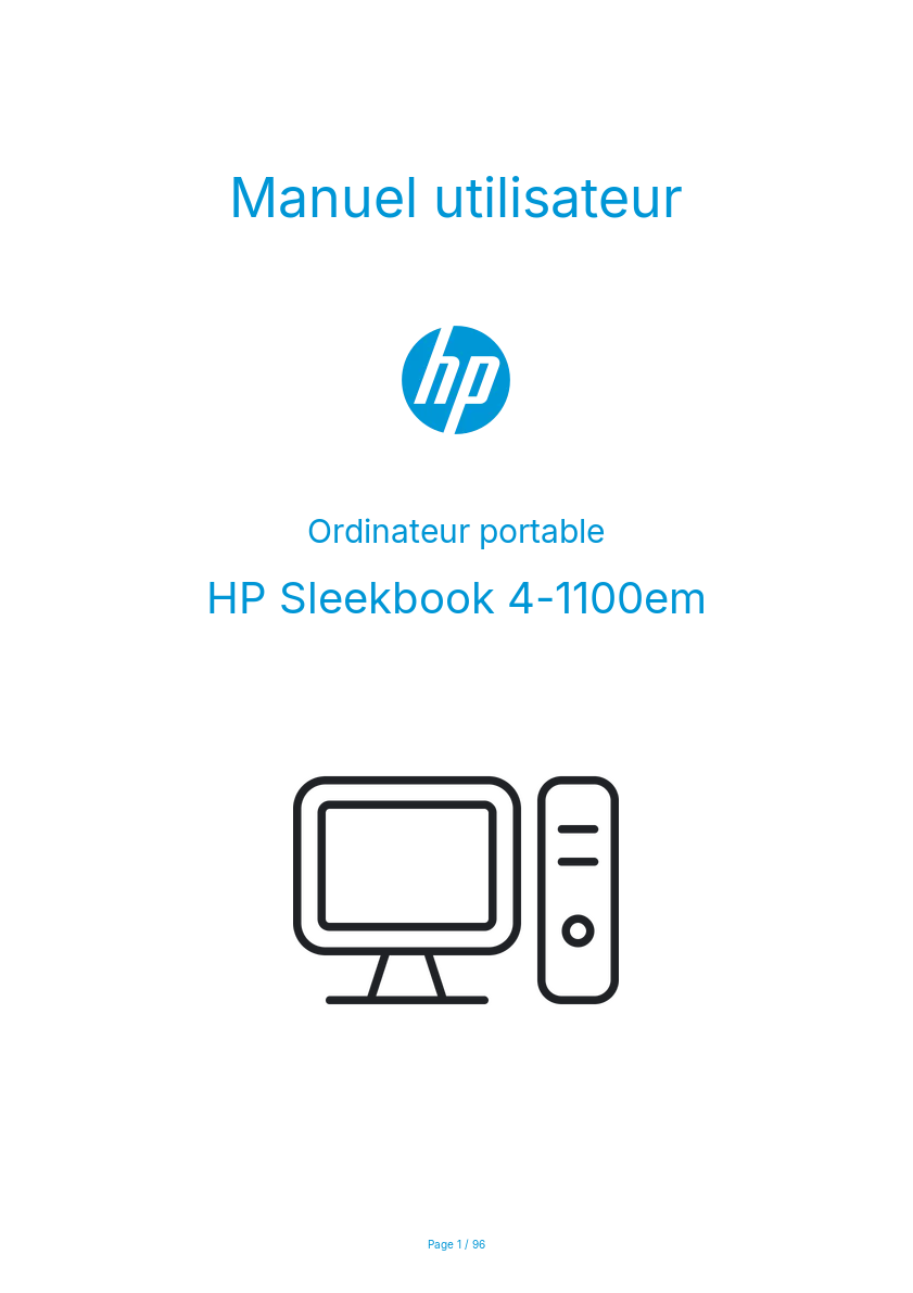 Page n°1 - Manuel utilisateur HP Sleekbook 4-1100em