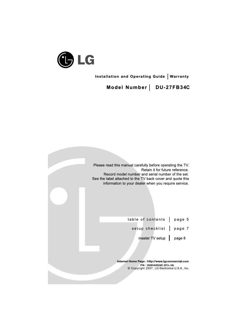 Page n°1 - Manuel utilisateur LG DU-27FB34C