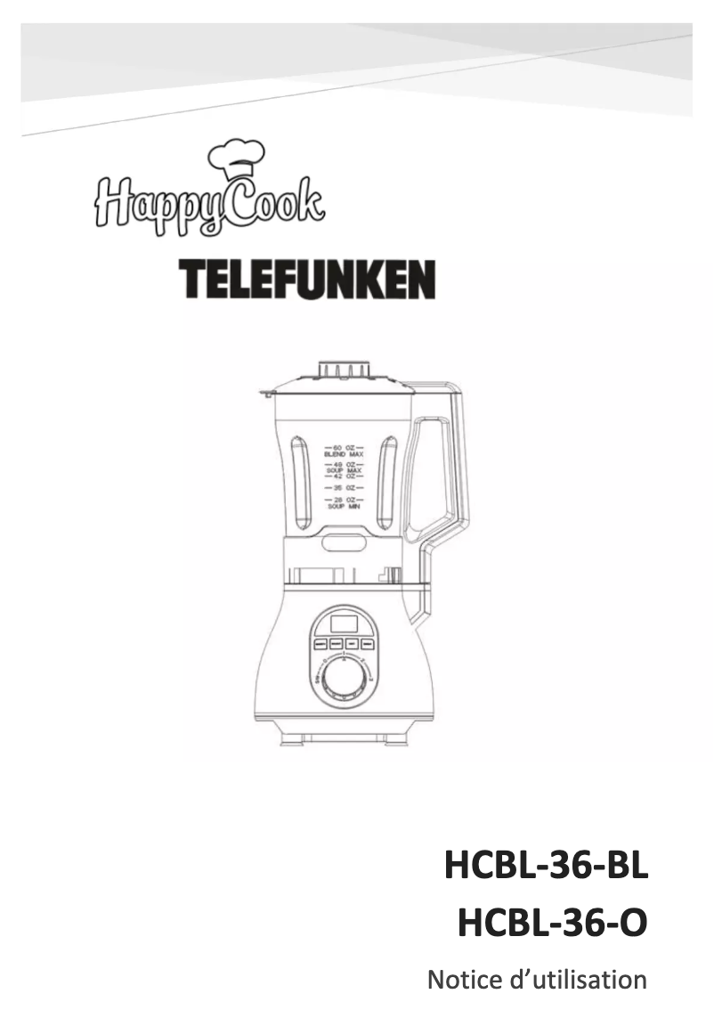 Page n°1 - Manuel utilisateur Telefunken HappyCook HCBL-36-O