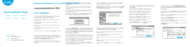 Page 1 de la notice Guide d'installation Cudy WU1400