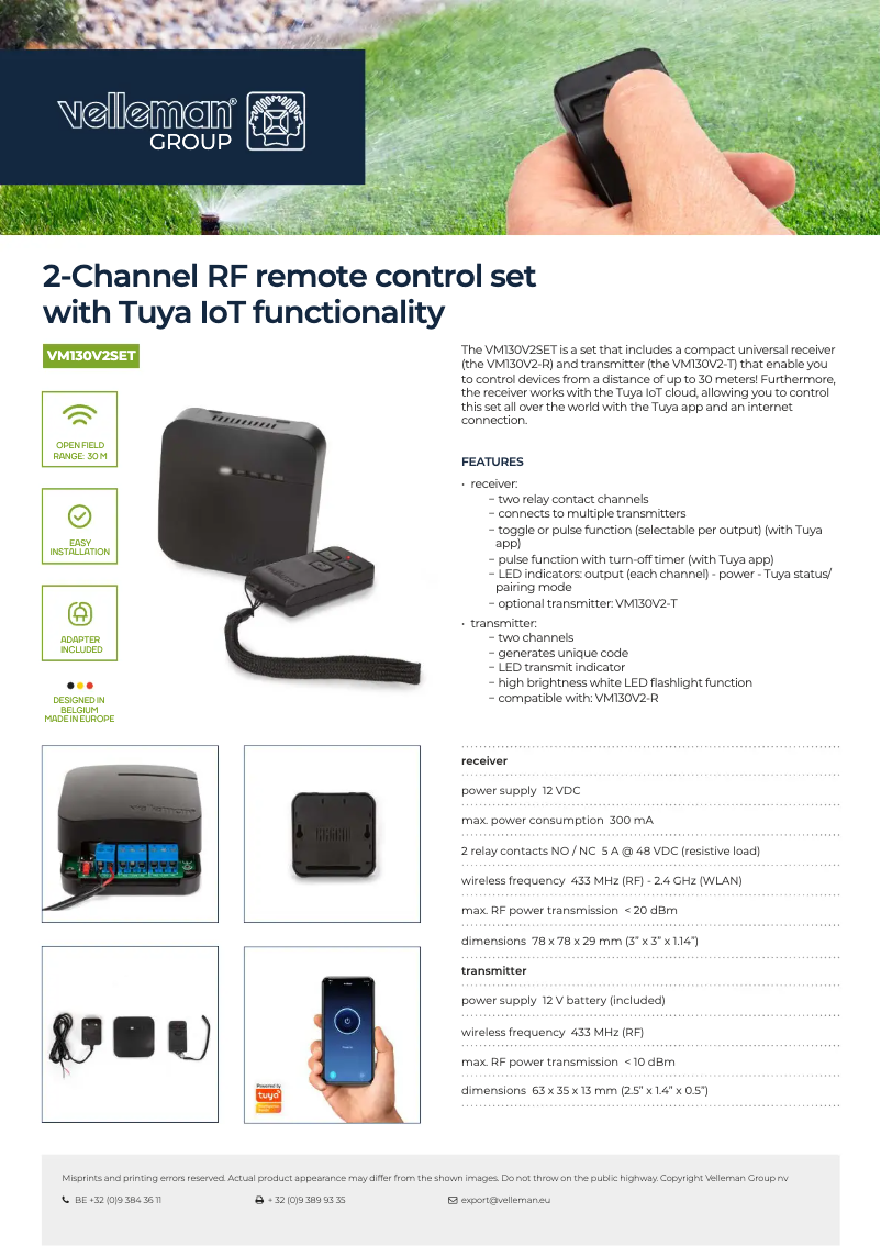 Image de la première page du manuel de l'appareil VM130V2SET