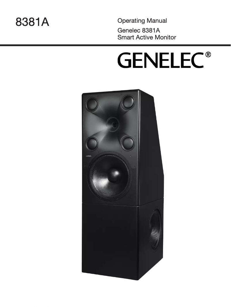 Page 1 de la notice Manuel utilisateur Genelec 8381A