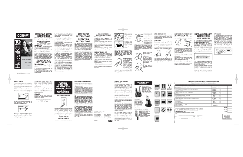 Page 1 de la notice Manuel utilisateur Conair HC90RGB