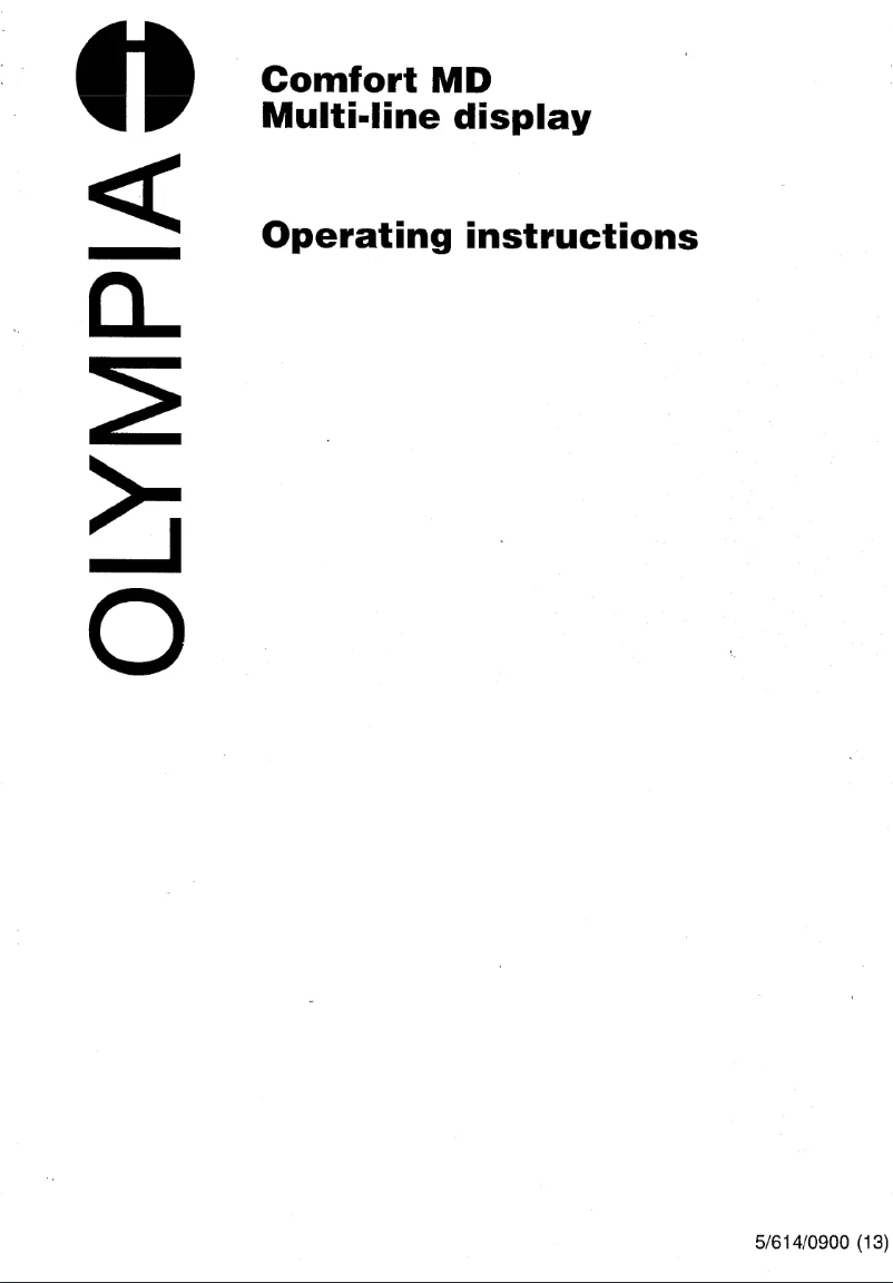 Page 1 de la notice Manuel utilisateur Olympia Comfort MD Multi-line display