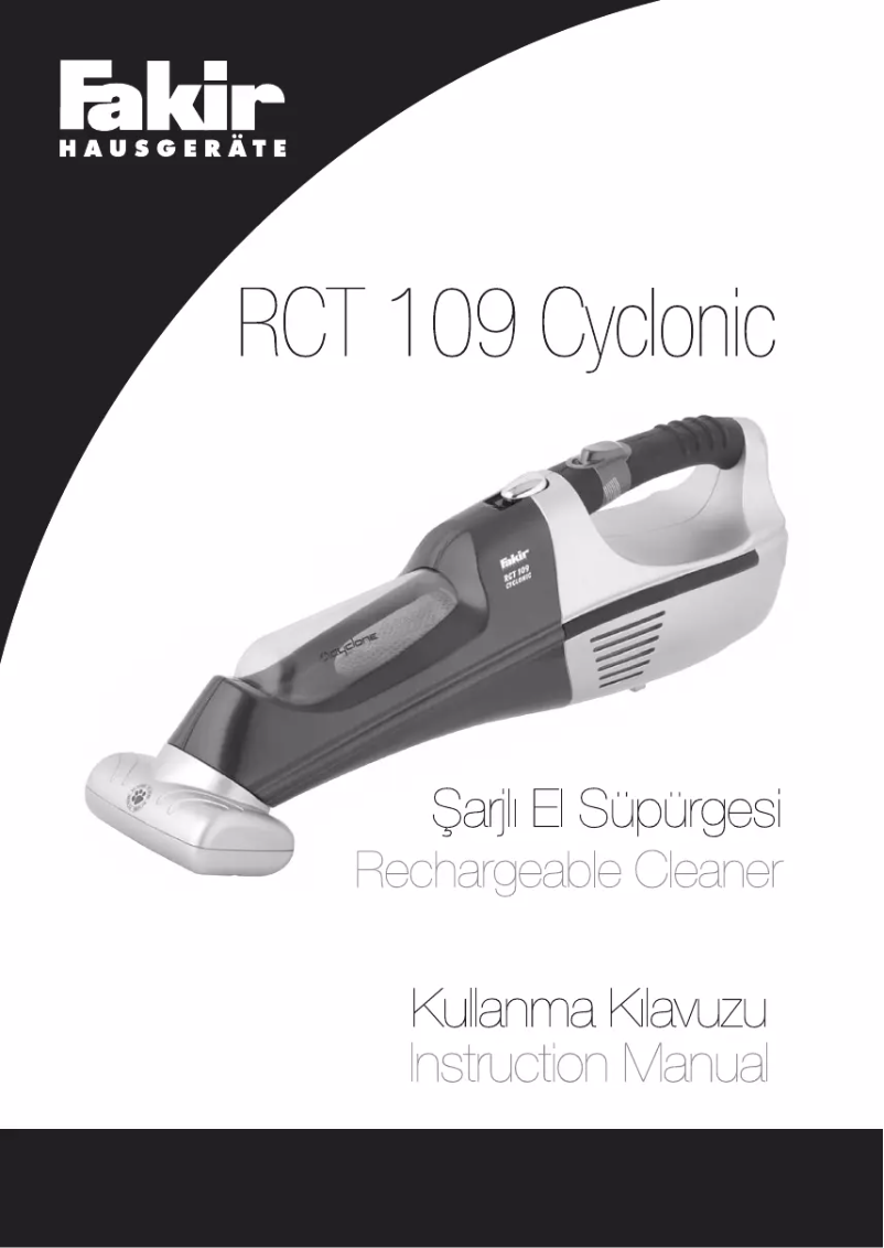 Image de la première page du manuel de l'appareil RCT 109 Cyclonic