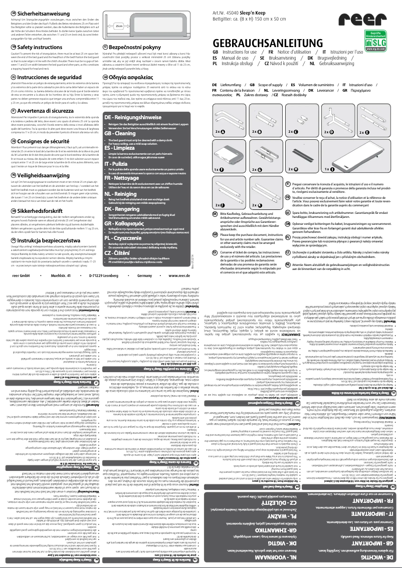 Page 1 de la notice Manuel utilisateur Reer Sleep‘n Keep 45040