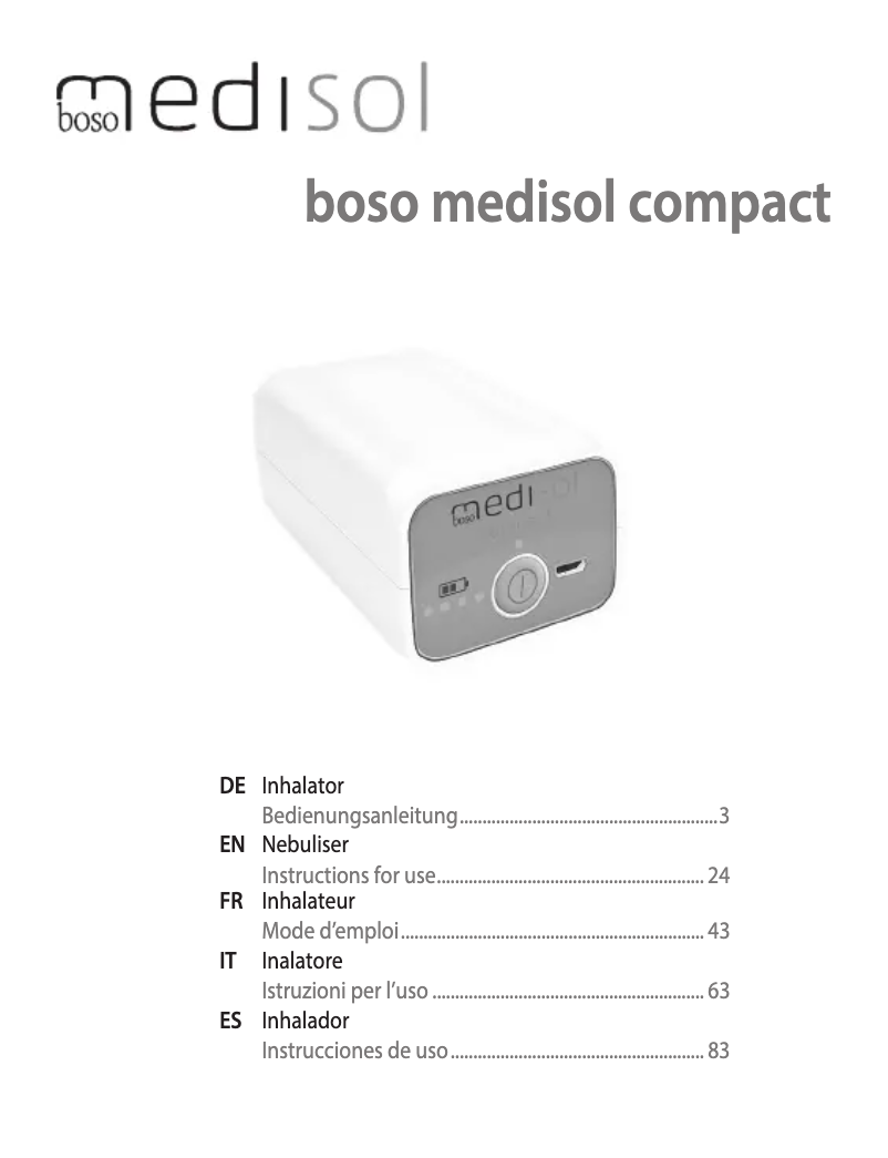 Page n°1 - Manuel utilisateur Boso Medisol Compact