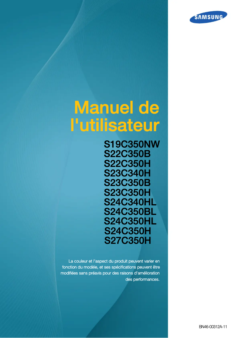 Page 1 de la notice Manuel utilisateur Samsung S23C350B