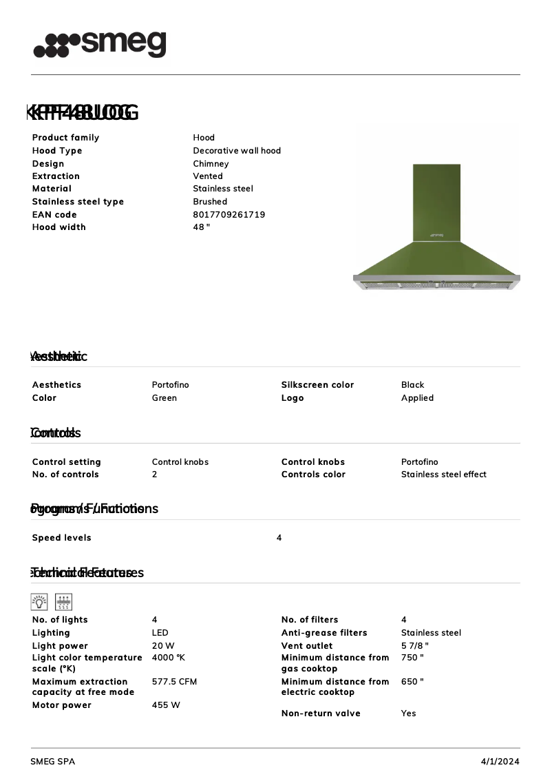 Image de la première page du manuel de l'appareil KPF48UOG