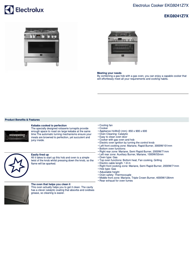 Image de la première page du manuel de l'appareil EKG9241Z7X