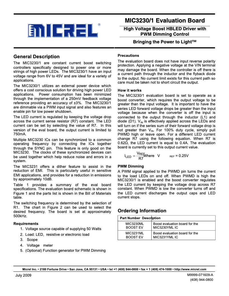 Page 1 de la notice Manuel utilisateur Microchip MIC3231TE-Sepic