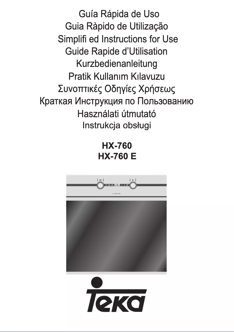 Page n°1 - Manuel utilisateur Teka HX 760