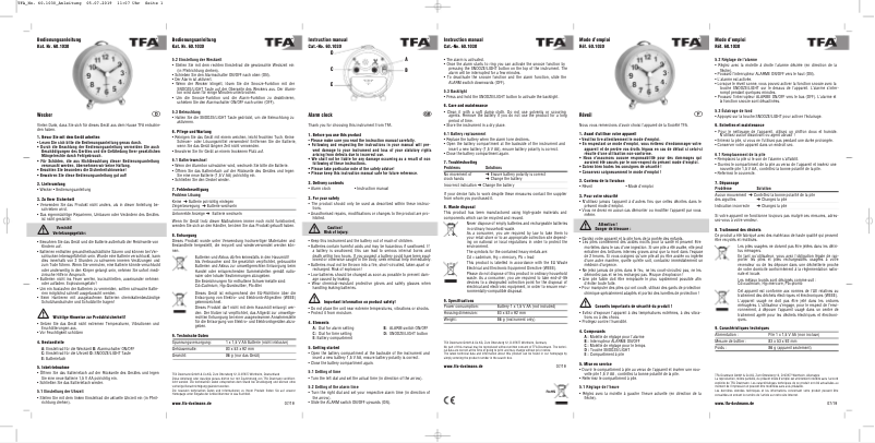 Page 1 de la notice Manuel utilisateur TFA 60.1030.09
