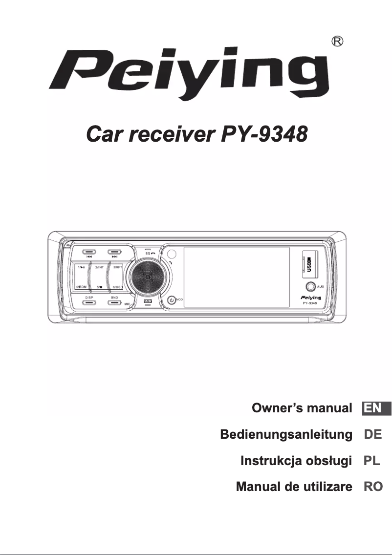 Image de la première page du manuel de l'appareil PY-9348