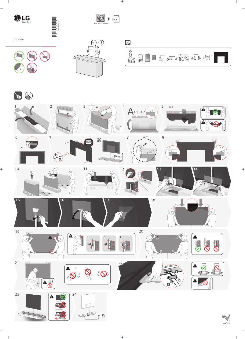 Page 1 of the manual Installation Guide LG OLED65WX9LA