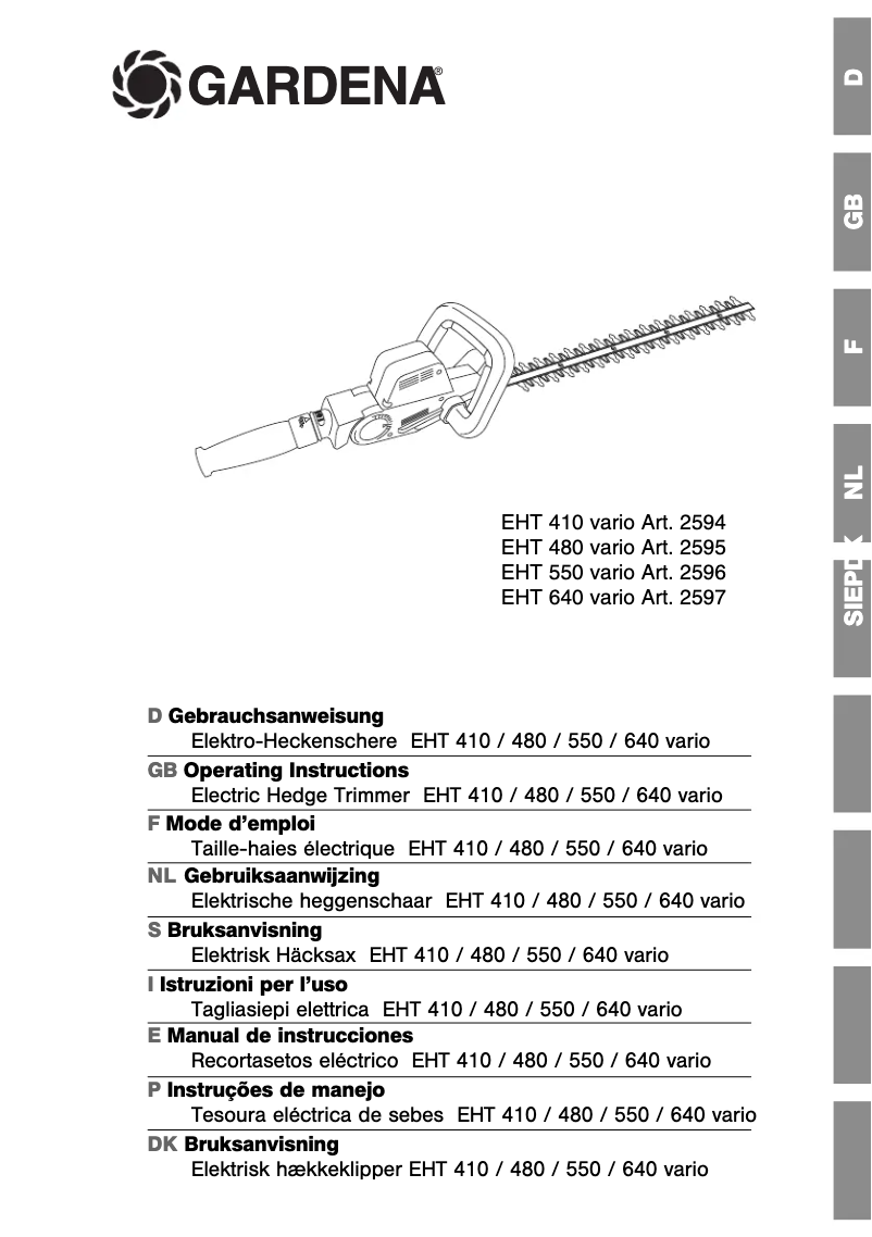 Página 1 del manual Manual de usuario Gardena EHT 410 vario