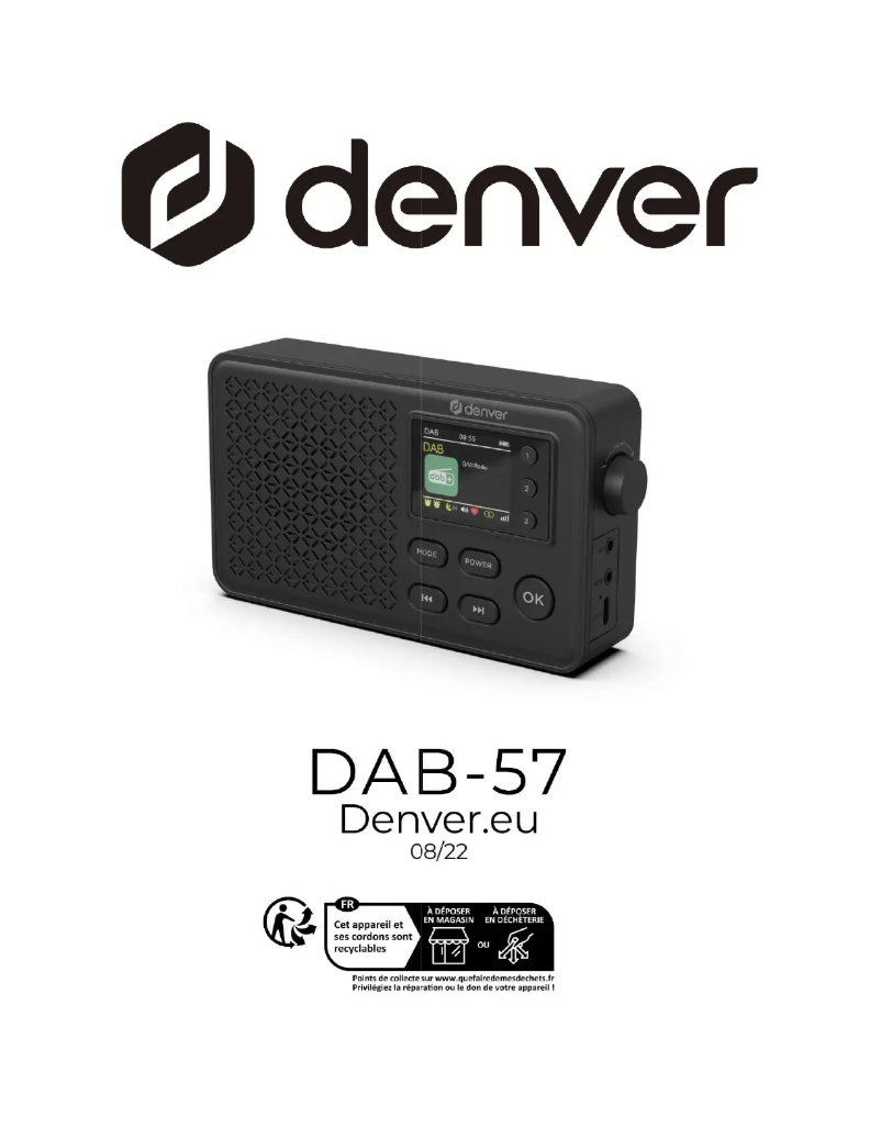 Page 1 de la notice Manuel utilisateur Denver DAB-57