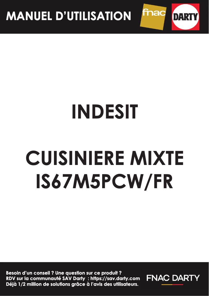 Page n°1 - Manuel utilisateur Indesit IS67M5PCW/FR