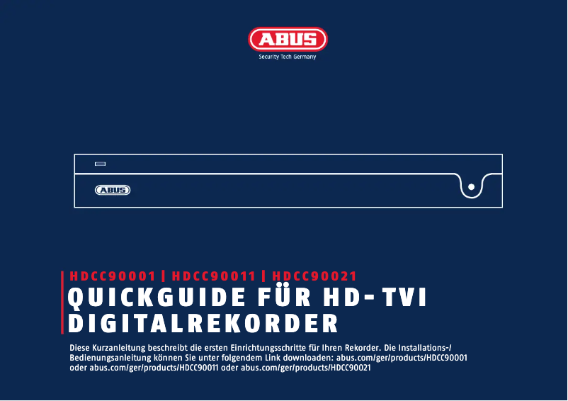 Image de la première page du manuel de l'appareil HDCC90001