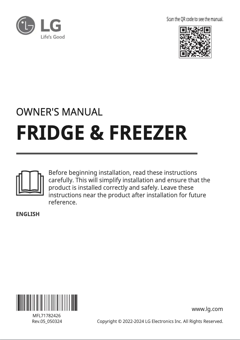 Page 1 de la notice Manuel utilisateur LG GMB844PZFG