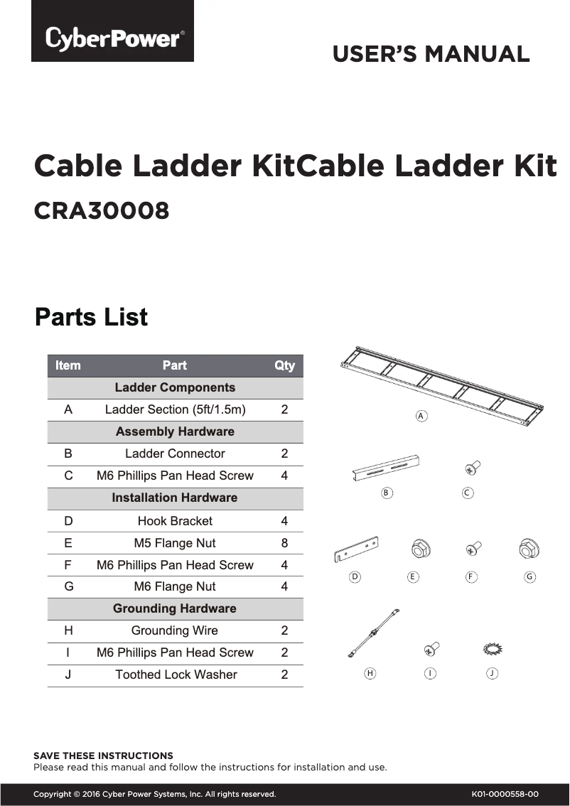 Page 1 de la notice Manuel utilisateur CyberPower CRA30008