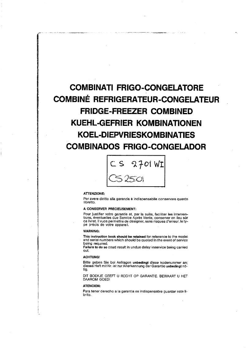 Página 1 del manual Manual de usuario Indesit CS 2501