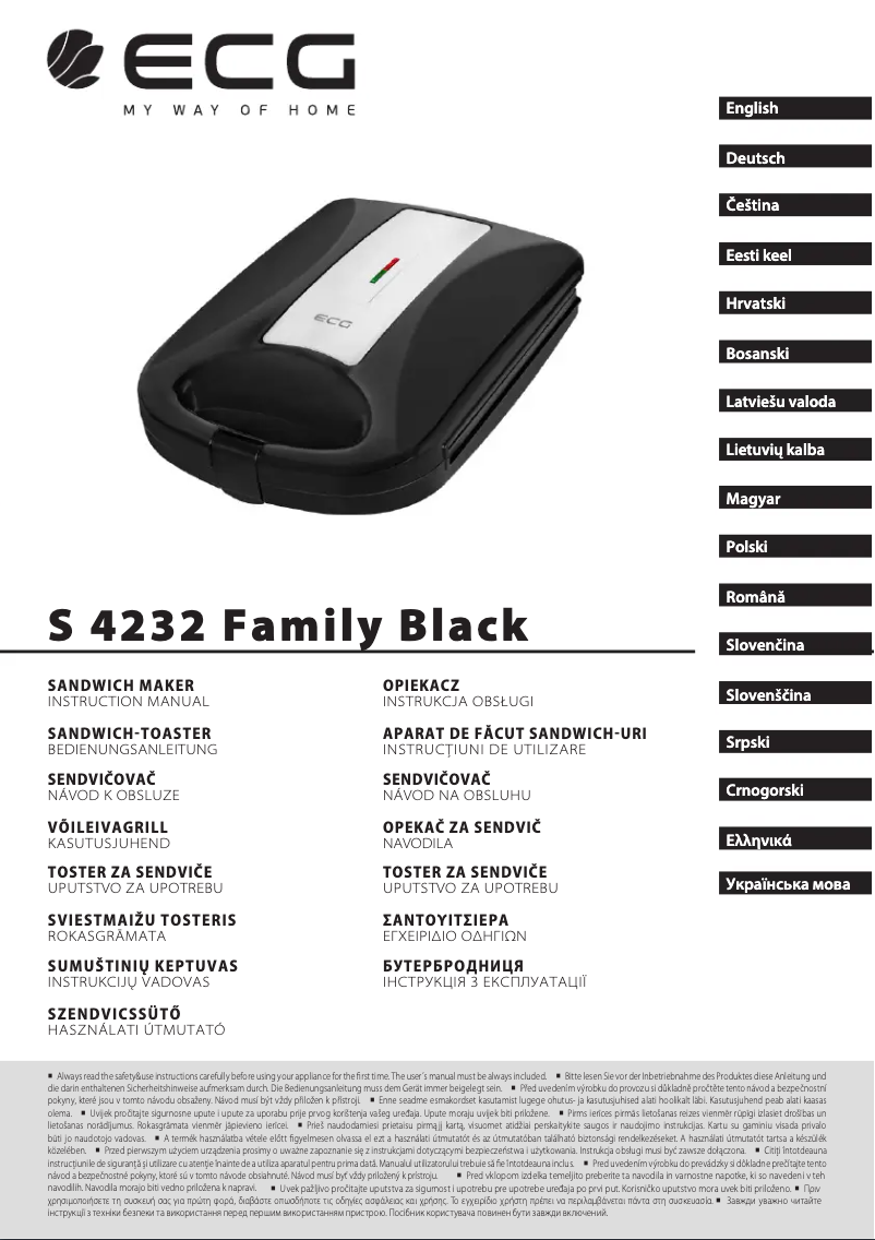 Page 1 of the manual User Manual ECG S 4232 Family Black